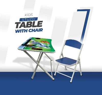 Picture of Folding Kids Study Table with chair engry bird - Green