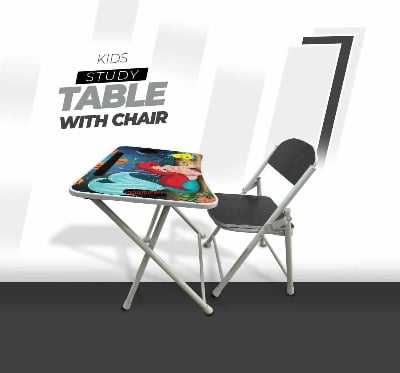 Picture of KIDS READING TABLE WITH CHAIR CARTOON - Black