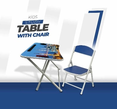 Picture of KIDS READING TABLE WITH CHAIR MASJID SHAPE - Blue