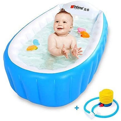 Picture of Intime Inflatable Baby Bath Tub, Baby Children Shower Tub with pumper - Green