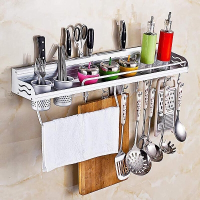 Picture of Stainless Steel Wall Mounted Kitchen Storage - Silver - Silver