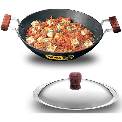 Picture of Futura Nonstick Deep-Fry Pan with Stainless Steel Lid Black