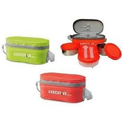 Picture of Milton Executive Lunch Box Soft Insulated Tiffin Box (2 SS Container,1 Microwave Safe Container) Mixed