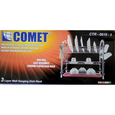 Picture of Comet 3 Layer Wall Hanging Dish Rack Multicolor