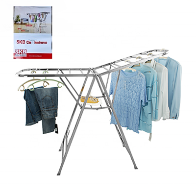 Picture of Home Intuition Foldable Clothes Drying Rack Dryer- SKB-Model- DCH-201 Multi-function cloth drying stand Adjustable height Durable caster wheels Rust free Hanger slots Designed for better air flow Better dry function by the windblown from various angles Us Silver