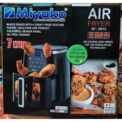 Picture of Miyako AF-6012 Auto cut off /resume when reach/ below preset temperature Air Fryer 7 liter Black