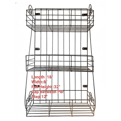 Picture of 1PC Modern Kitchen Rack 3 Layer, Square Wall Hanging, Easy to Install, Organize Accessories 32 / 8 / 18 Inches Multicolor