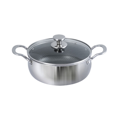Picture of Kiam 26CM Tri Ply Honeycomb Stainless Steel Belly Casserole INDUCTION BOTTOM Multicolor
