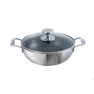 Picture of Kiam Tri Ply Honeycomb 28CM Stainless Steel Karai INDUCTION BOTTOM Multicolor