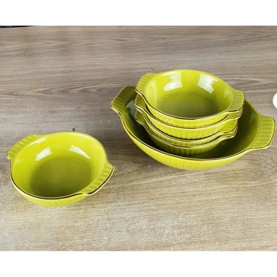 Picture of 7 Pcs Payesh Set Including Serving Dish , Oven Proof porcelain Ceramic Porcelain Snack Bowl Set,Ceramic Soup & Firni Bati Multicolor