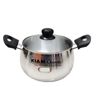 Picture of Kiam Aluminium Belly Shape Saucepan 36CM With Glass Lid 36CM