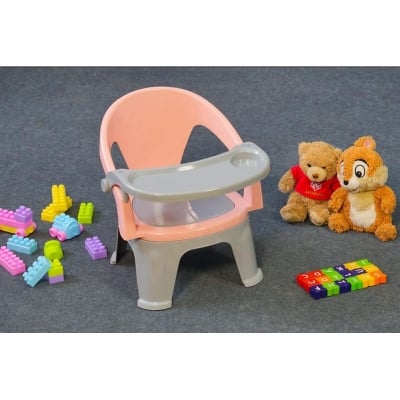 Picture of 1PC Baby Chair With Tray - Trendy and Comfortable Baby Plastic Feeding Chair Multicolor