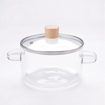 Picture of 1PC Transparent cooking pot made of borosilicate glass 1800ML Multicolor