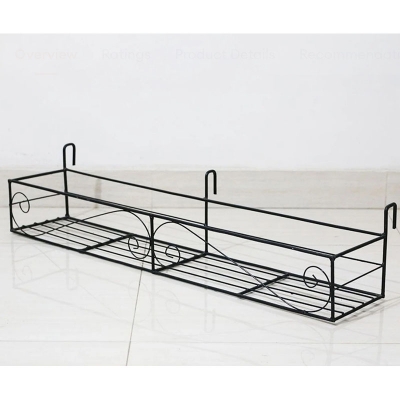 Picture of 1 PC Planter Stand Flower Pot Stand For Balcony Living Room Outdoor Indoor Grill Rack 26x8x4 Inches Multicolor