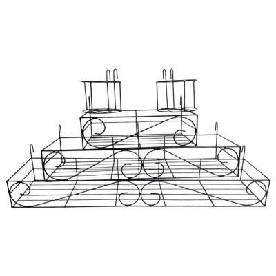 Picture of 5PC Planter Stand Flower Pot Stand For Balcony Living Room Outdoor Indoor Grill Rack 36, 26, 16 Inches Multicolor