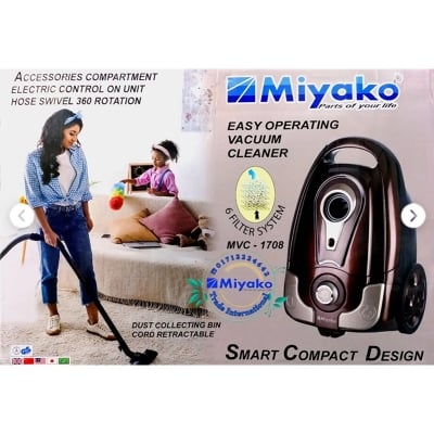 Picture of Miyako 1.5L Vacuum Cleaner MVC-1707 / 1708 SMART COMPACT DESIGN 1400 WATT 