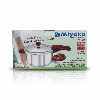 Picture of MIYAKO 5 Liter Stainless Steel Pressure Cooker PC-501 INDUCTION BOTTOM Multicolor