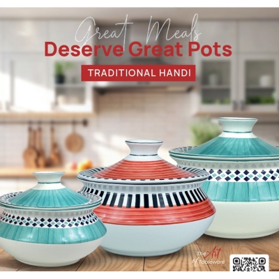 Picture of 1 Set 6PCS Ceramic Curry Bowl / Casserole Dish with Lid Multicolor