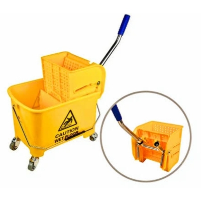 Picture of 20 Liter Yellow Single Bucket Plastic Cleaning Commercial Mop Multicolor