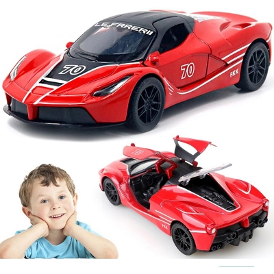 Picture of 1 PC Ferrari 1:36 alloy sports car model children's pull back car boy baby door opening toy car racing gift car toy Multicolor