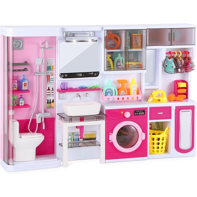 Picture of Fantasy House Role Play Set for Kids 3+ Years - Interactive Toy Kitchen & Bathroom Playset with Sounds and Lights Multicolor