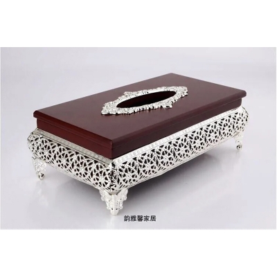 Picture of European style classical luxurious high end tissue box Silver Plated Multicolor