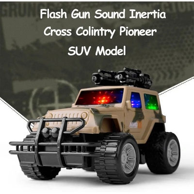 Picture of Army Jeep Toy for Kids - Friction Power Toy Jeep for Kids Boys & Girls, Car Toy with Light & Sound Army Jeep Toys for Boys Plastic, Multicolor Multicolor