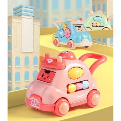 Picture of 1PC Creative Luminous Music Story Children Toy Car Machine Cartoon Polyhedral Trolley Coax Baby Crawling and Walking Toys Multicolor