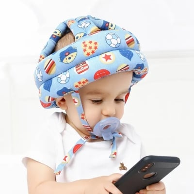 Picture of Baby anti-drop head cap, baby breathable, anti-bump head, toddler hat, child safety protective helmet, cotton breathable Multicolor