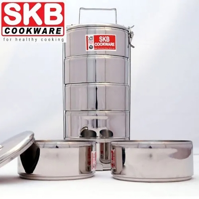 Picture of 4 Bati SKB Lunch Box SUS304 food grade stainless steel Lunch Box Silver