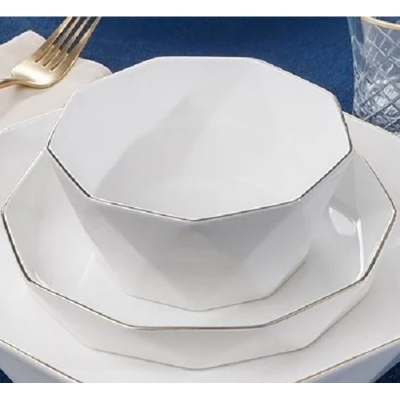 Picture of 7 Pcs Diamond Bowl Set Including Serving Dish , Oven Proof porcelain Ceramic Porcelain Snack Bowl Set,Ceramic Soup & Firni Bati Multicolor