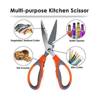 Picture of Stainless Steel Kitchen Scissors / Fish Cutting Scissors Orange