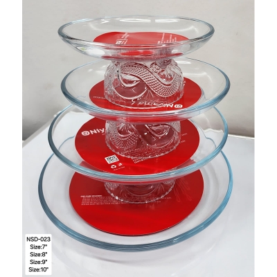 Picture of 4 Pcs Tempered Glass Round Shaped Serving Bowls Set NSD-023 Multicolor