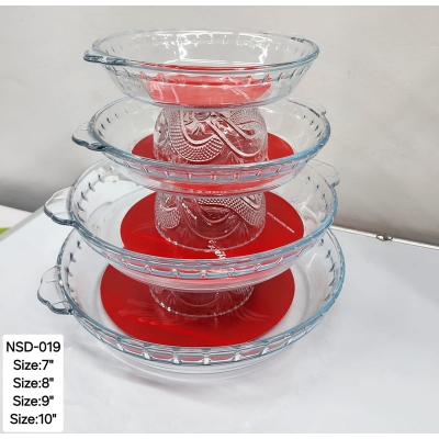 Picture of 4 Pcs Tempered Glass Round Shaped Serving Bowls Set NSD-019 Multicolor