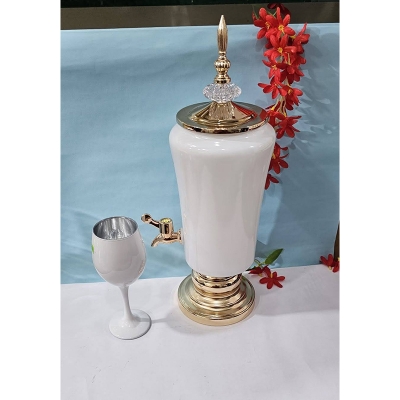 Picture of 7 Pcs Golden Glass Juice Dispenser & Glass Set3 Multicolor