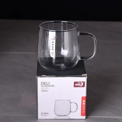 Picture of 1pcs 490ml high temperature borosilicate glass tea cup water cup Multicolor