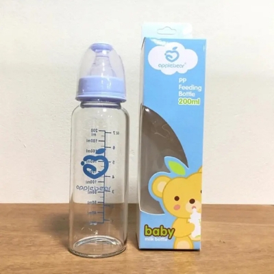Picture of ApplebearBaby Feeder Apple Bear PP Feeding Glass Bottle with Silicone Nipple 200ml Multicolor
