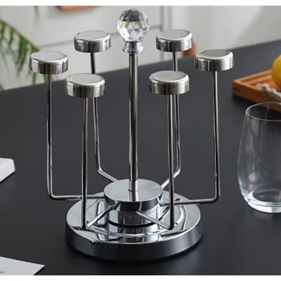 Picture of Stainless Steel Moving Glass Holder - 6 Holder - Silver Multicolor