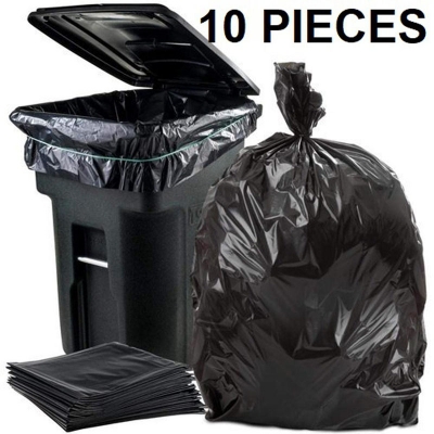 Picture of BLACK (55" X35") 10PCS Trash Bag / Poly Bag / Garbage Bag / Moyla Felar Bag / Polibag Black
