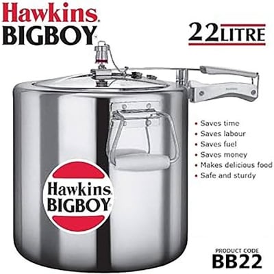 Picture of Hawkins Pressure Cooker/ Hawkins Bigboy 22 Litre Silver