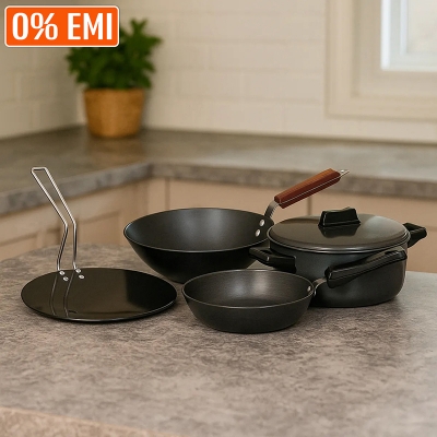 Picture of Hawkins Futura Cookware Set (ASET1) 4 Pc Cookware Set  (Hard Anodised, Aluminium, 4 - Piece) Multicolor