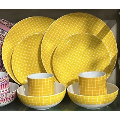 Picture of 24 Pieces Ariane Dinner Set YELLOW Design Multicolor
