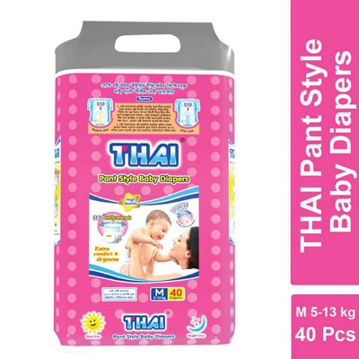 Picture of Thai Baby Diaper Pant Medium (5-13 kg) 40 Pcs 21-40 Pcs