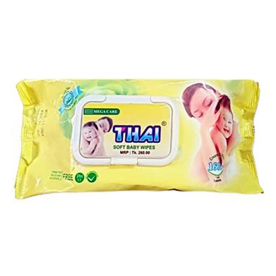 Picture of Thai Baby Wet Wipes (Pouch Pack)- 160Pcs Multicolor