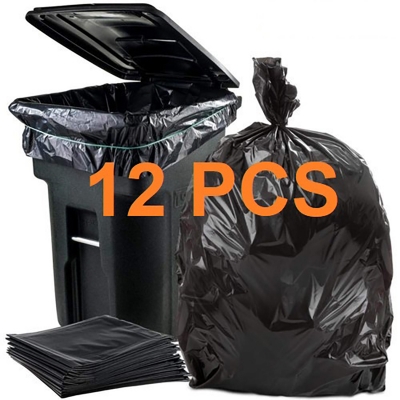 Picture of Black (30" X20") 12PCS Trash Bag / Poly Bag / Garbage Bag / Moyla Felar Bag / Polibag Multicolor