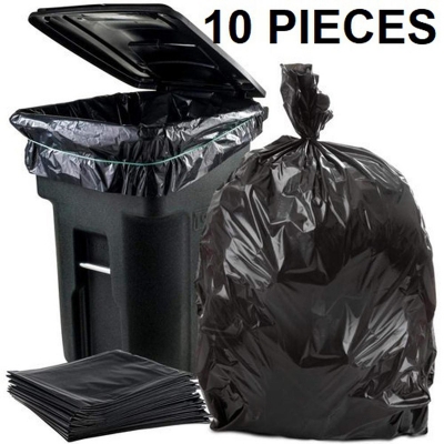 Picture of BLACK (45" X27") 10PCS Trash Bag / Poly Bag / Garbage Bag / Moyla Felar Bag / Polibag Black