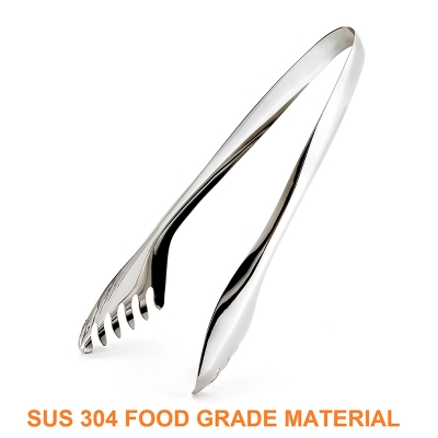 Picture of Stainless Steel Cooking Tong Clip Clamp Accessories Salad Serving Bbq Tools (SUS 304 food grade material) Silver