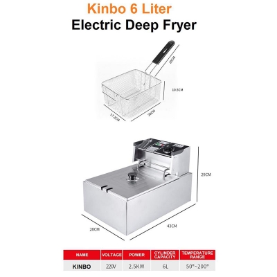 Picture of Kinbo 6 Liter Electric Deep Fryer 1 Tank 1 Basket HEF-81 Multicolor