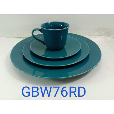 Picture of 36 pieces dinner set for gift and home decoration- 6 Dinner Plates, 6 Half Plates, 1 Rice Dish, 1 Curry serving bowl, 6 Soup Bowl, 6+6 coffee cup + saucer, 1 Tea Pot, 1 Milk Pot, 1 Sugar Pot, 1 Salt Shaker Multicolor-GBW76RD