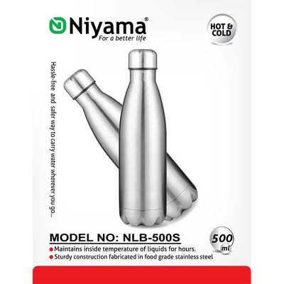 Picture of Niyama Double Layer Thermos Stainless Steel Flask NLB-500ML Silver